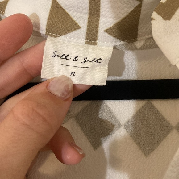 Silk & Salt Women Tunic Geometric Printed dress 3/4 Sleeves Size Medium EUC - Picture 7 of 14